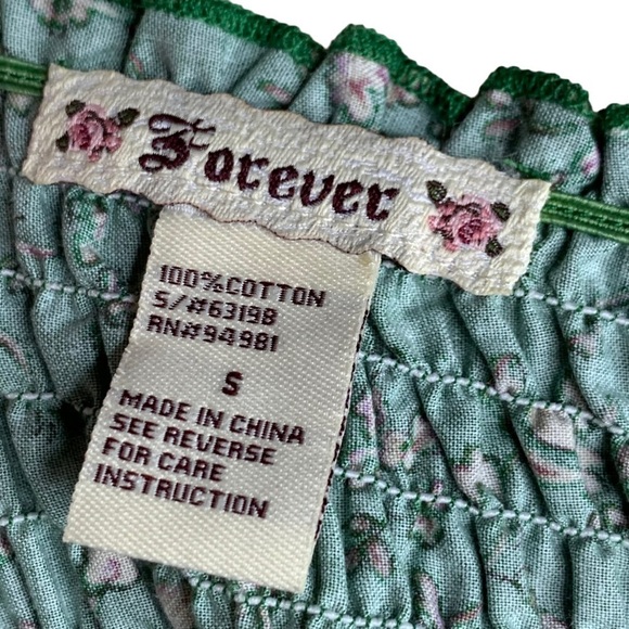 Forever Halter Style Top Smocked Bodice Tier Ruffle MIDI Sundress Size Small - Picture 7 of 7